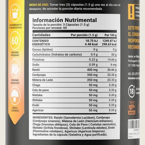 Mushroom Blend B life ingredientes