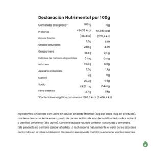 Barras de amaranto chocolate Mini snack ingredientes