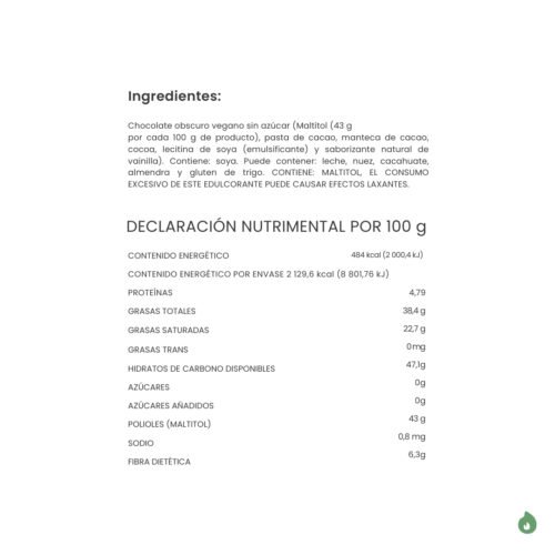 Choco Zero Picard ingredientes