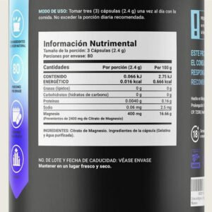 Citrato de Magnesio 240 capsulas de B Life