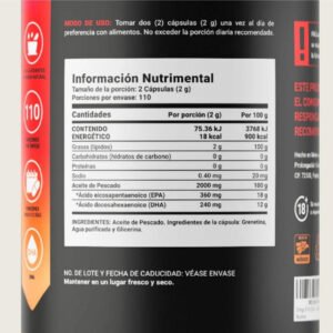 Omega 3 Aceite de Pescado B life ingredientes